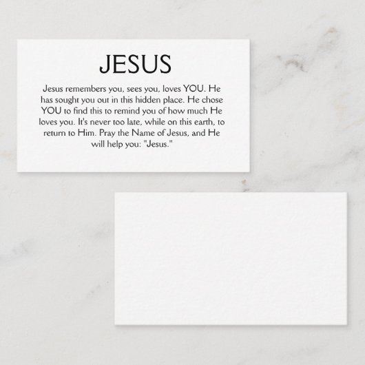 イエスはカードを覚えている 名刺 (正面/裏面)
