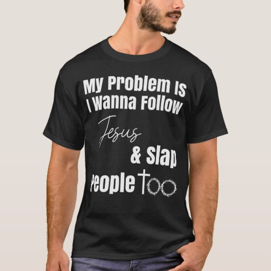イエスはキリスト教の宗教であるリズンを持っている Tシャツ (正面)