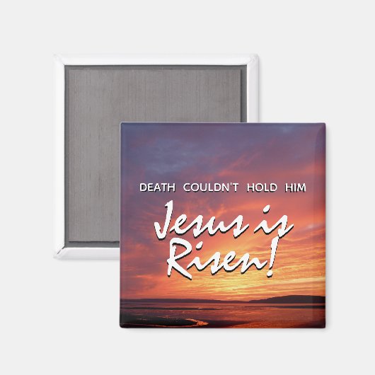 イエスはキリスト教の復活祭の夕日に昇った マグネット (正面/裏面)