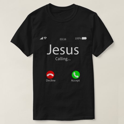 イエスはキリスト教の神を呼んでいる誇りを持った Tシャツ (デザイン正面)