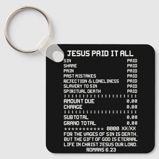 イエスはキリスト教の聖書を全部読み上げた キーホルダー (正面)