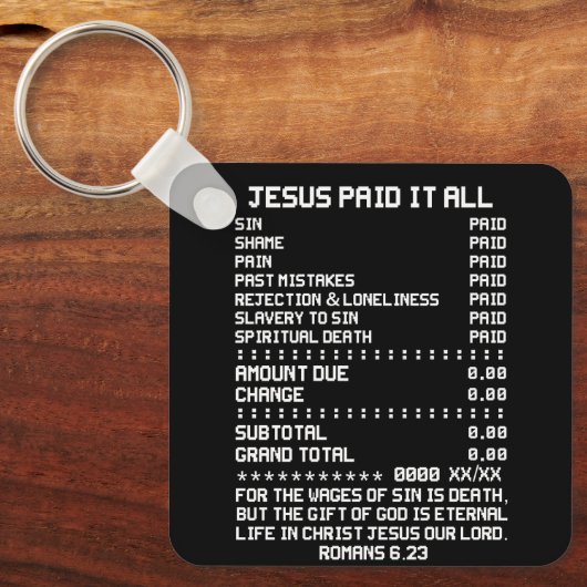 イエスはキリスト教の聖書を全部読み上げた キーホルダー (正面)