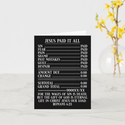 イエスはキリスト教の聖書ローマ人を受け取ったすべてにそれを支払った6 カード (黄色い花)