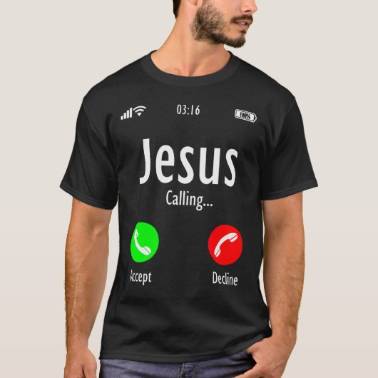 イエスはクリスチャンをTと呼んでいる Tシャツ (正面)