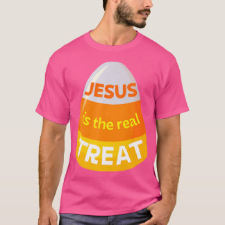 イエスはクリスチャン実在キャンディ・コーン・ハロ Tシャツ
