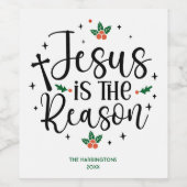 イエスはクリスマスの理由 キリスト教オリジナル宗教ラベル ワインラベル (シングルラベル)