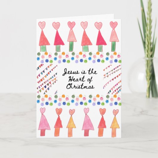 イエスはクリスマスカードのハートである カード (正面)