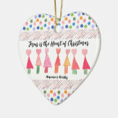 イエスはクリスマス装飾のハートである セラミックオーナメント (左)
