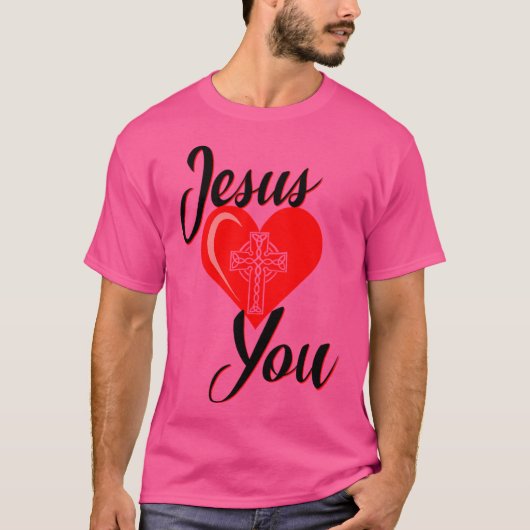 イエスはケルト十字架を愛する Tシャツ (正面)