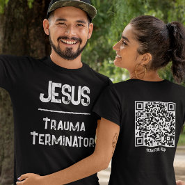 イエスはトラウマターミネーターQRコード クリスチャン Tシャツ