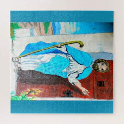 イエスはドアジグソーをノックしているパズル ジグソーパズル (横)