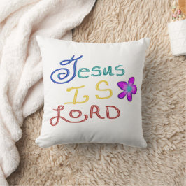 イエスはピンクの花を白く持つ主である クッション