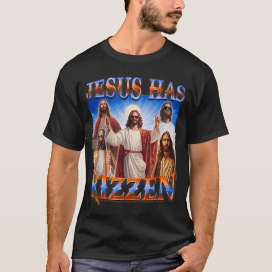イエスはリズンを持っている – 彼はリズンJesus Rizzである Tシャツ (正面)