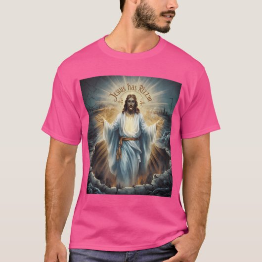 イエスはリゼンを持ってい絵を描る Tシャツ (正面)