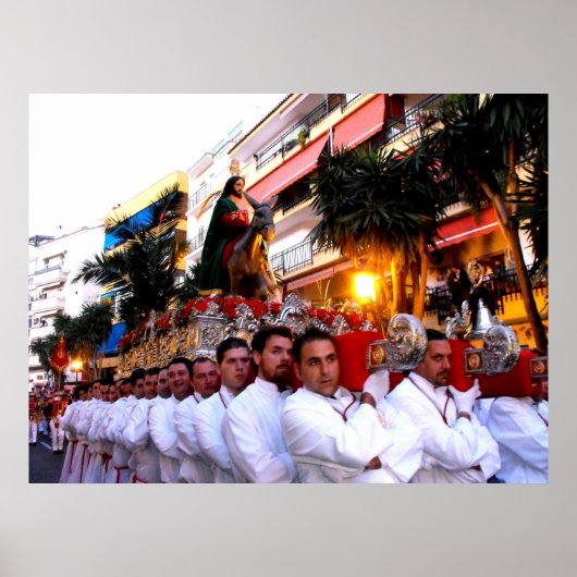 イエスはロバに、手のひら日曜日に ポスター (正面)