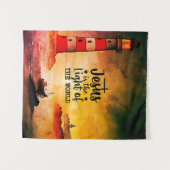 イエスは世界聖書の聖句の光である タペストリー (正面(横))