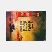 イエスは世界聖書の聖句の光である フリースブランケット (正面(横))