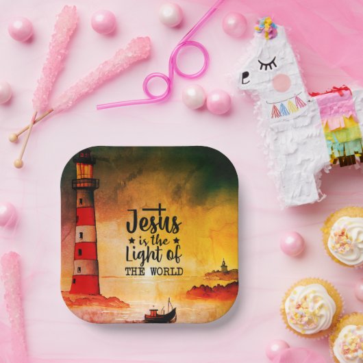イエスは世界聖書の聖句の光である ペーパープレート (パーティー)