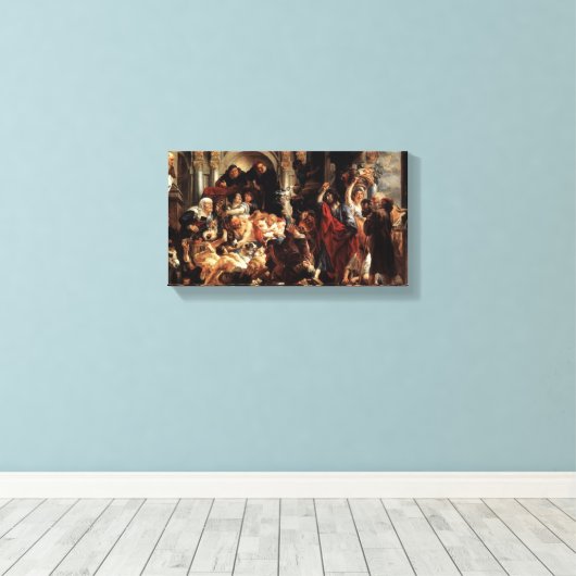 イエスは両替商を神殿から追い出した キャンバスプリント (インサイチュ (ウッドフロア))