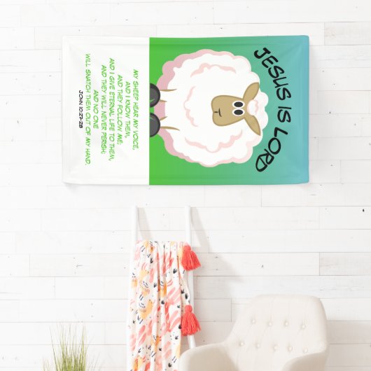 イエスは主である – ふわふわの羊 横断幕 (インサイチュ)