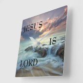 イエスは主（アクリル時計） スクエア壁時計 (傾斜)