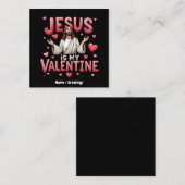 イエスは信仰と祝の私のバレンタイン スクエア名刺 (正面/裏面)