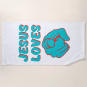 イエスは信仰に基づく引用文ビーチタオル ビーチタオル (正面)