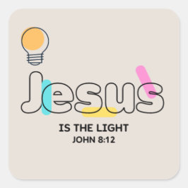 イエスは光のステッカーである スクエアシール