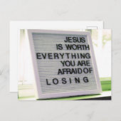 イエスは全てに値する - クリスチャンのためのサイン ポストカード (正面/裏面)