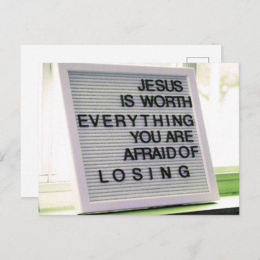 イエスは全てに値する - クリスチャンのためのサイン ポストカード (正面/裏面)