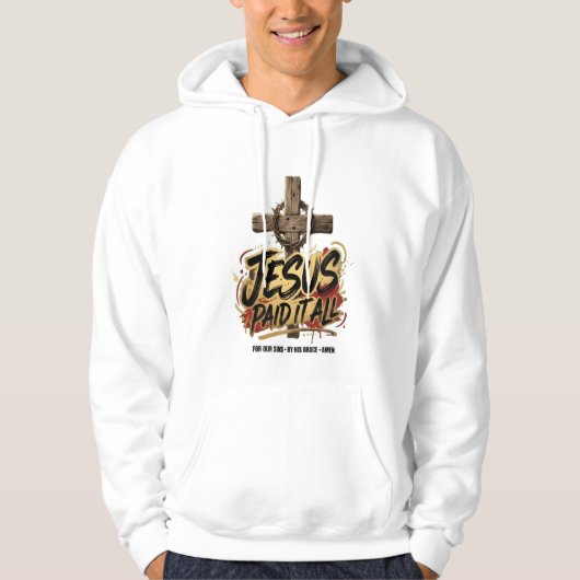 イエスは全てを支払った - クリスチャンTシャツ パーカ (正面)