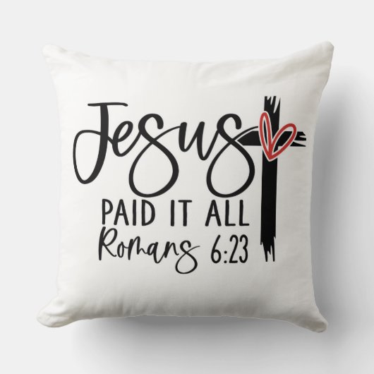 イエスは全てを支払った – 恵みの賜物 クッション (正面)