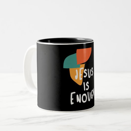 イエスは十分である – 強力なキリスト教引用文 ツートーンマグカップ (正面左)