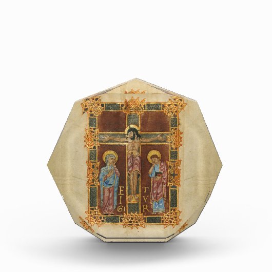 イエスは十字架の上に,マリアとヨハネ フォトブロック (正面)