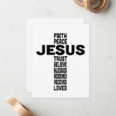 イエスは十字架の中心デザイン ノートカード (正面/裏面インサイチュ)