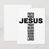 イエスは十字架の中心デザイン ノートカード (正面/裏面)