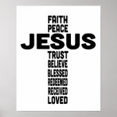 イエスは十字架の中心デザイン ポスター (正面)