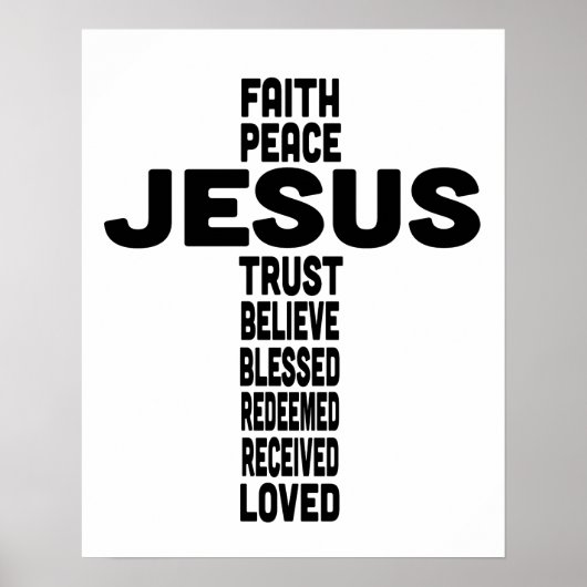 イエスは十字架の中心デザイン ポスター (正面)