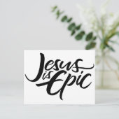 イエスは叙事詩レタリング宗教的クリスチャンモダンだ ポストカード (スタンド正面)