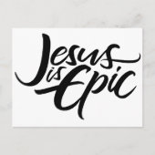 イエスは叙事詩レタリング宗教的クリスチャンモダンだ ポストカード (正面)