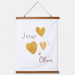 イエスは名前をカスタムするウッドトップタペストリーが大好き 吊り下げ型タペストリー
