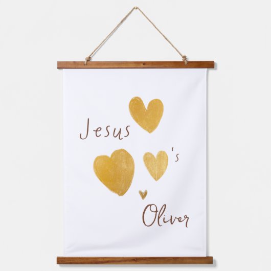 イエスは名前をカスタムするウッドトップタペストリーが大好き 吊り下げ型タペストリー (正面)