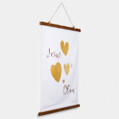 イエスは名前をカスタムするウッドトップタペストリーが大好き 吊り下げ型タペストリー (傾斜あり)