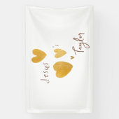 イエスは名前をカスタムする旗のサインを愛モダンす 横断幕 (縦)