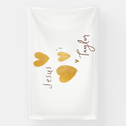 イエスは名前をカスタムする旗のサインを愛モダンす 横断幕 (縦)