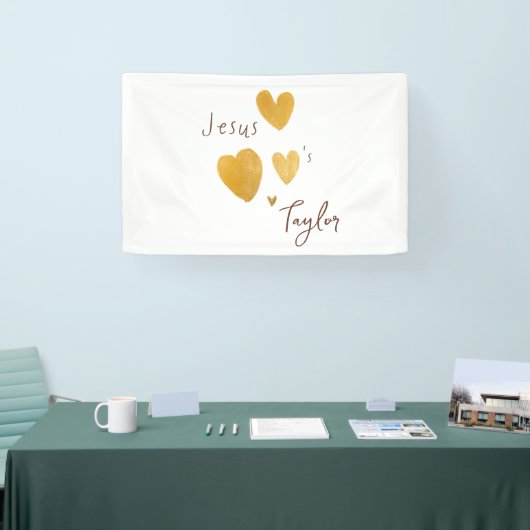 イエスは名前をカスタムする旗のサインを愛モダンす 横断幕 (トレードショー)