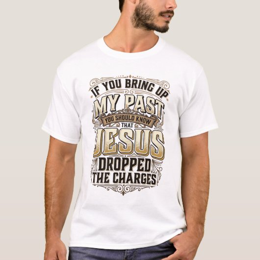 イエスは告訴を取り下げたヴィンテージのクリスチャンTシャツ Tシャツ (正面)