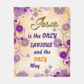 イエスは唯一の救い主、フローラの花縁どだ フリースブランケット (正面)