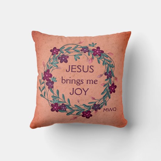 イエスは喜びをもたらすフローラ・クリスチャン クッション (裏面)