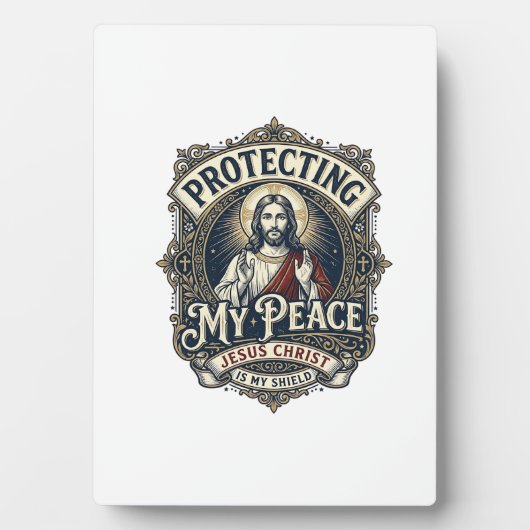 イエスは境界線を尊重するTシャツ　信仰に基づくデザイン フォトプラーク (正面)